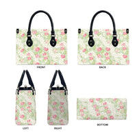 Anthurium Plumeria Lei Pastel Leather Bag Green Hawaiian Splendid Palaka LT01 - Polynesian Pride