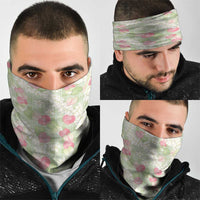 Anthurium Plumeria Lei Pastel Neck Gaiter Green Hawaiian Splendid Palaka LT01 - Polynesian Pride