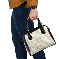 Anthurium Plumeria Lei Pastel Shoulder Handbag Green Hawaiian Splendid Palaka