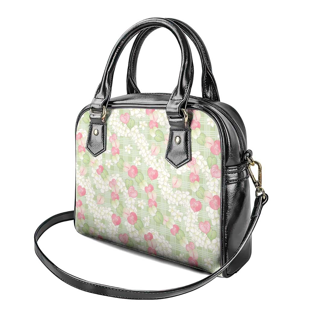 Anthurium Plumeria Lei Pastel Shoulder Handbag Green Hawaiian Splendid Palaka