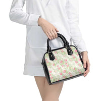 Anthurium Plumeria Lei Pastel Shoulder Handbag Green Hawaiian Splendid Palaka