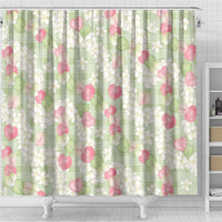 Anthurium Plumeria Lei Pastel Shower Curtain Green Hawaiian Splendid Palaka LT01 - Polynesian Pride