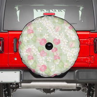 Anthurium Plumeria Lei Pastel Spare Tire Cover Green Hawaiian Splendid Palaka LT01 - Polynesian Pride