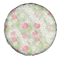 Anthurium Plumeria Lei Pastel Spare Tire Cover Green Hawaiian Splendid Palaka LT01 - Polynesian Pride