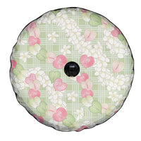 Anthurium Plumeria Lei Pastel Spare Tire Cover Green Hawaiian Splendid Palaka LT01 - Polynesian Pride