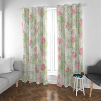 Anthurium Plumeria Lei Pastel Window Curtain Green Hawaiian Splendid Palaka LT01 With Grommets Green - Polynesian Pride