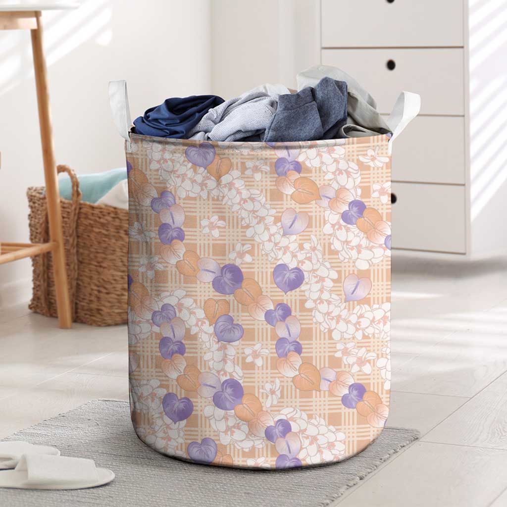 Anthurium Plumeria Lei Pastel Laundry Basket Orange Hawaiian Splendid Palaka