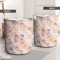 Anthurium Plumeria Lei Pastel Laundry Basket Orange Hawaiian Splendid Palaka LT01 - Polynesian Pride