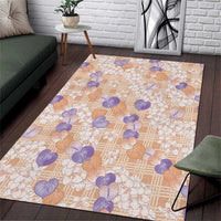 Anthurium Plumeria Lei Pastel Area Rug Orange Hawaiian Splendid Palaka LT01 Orange - Polynesian Pride