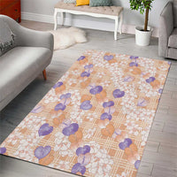 Anthurium Plumeria Lei Pastel Area Rug Orange Hawaiian Splendid Palaka LT01 - Polynesian Pride