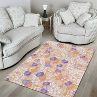 Anthurium Plumeria Lei Pastel Area Rug Orange Hawaiian Splendid Palaka LT01 - Polynesian Pride