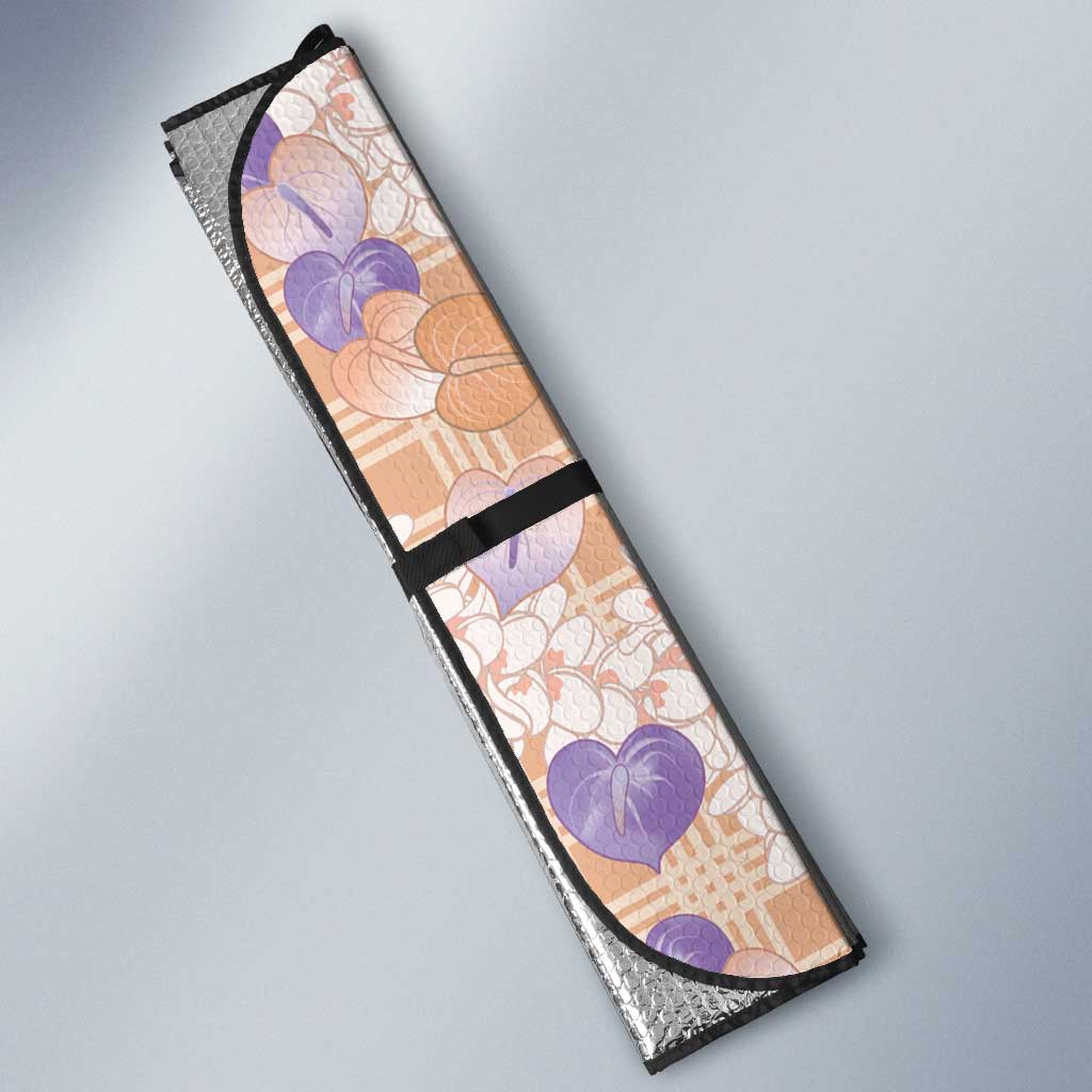 Anthurium Plumeria Lei Pastel Auto Sun Shade Orange Hawaiian Splendid Palaka LT01 - Polynesian Pride