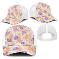 Anthurium Plumeria Lei Pastel Baseball Net Cap Orange Hawaiian Splendid Palaka LT01 - Polynesian Pride