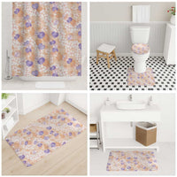 Anthurium Plumeria Lei Pastel Bathroom Set Orange Hawaiian Splendid Palaka LT01 - Polynesian Pride