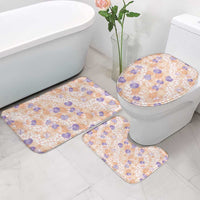 Anthurium Plumeria Lei Pastel Bathroom Set Orange Hawaiian Splendid Palaka LT01 - Polynesian Pride