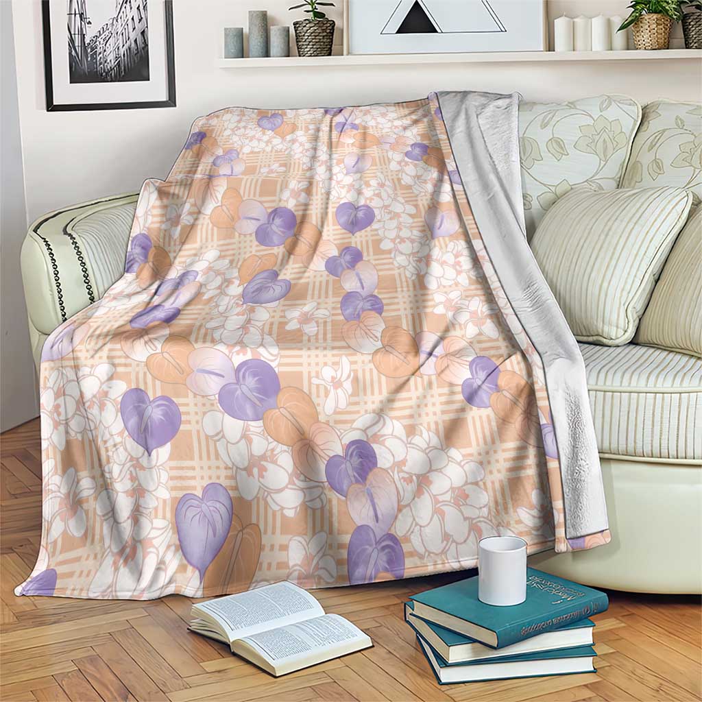 Anthurium Plumeria Lei Pastel Blanket Orange Hawaiian Splendid Palaka LT01 Orange - Polynesian Pride