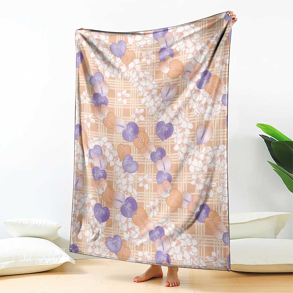 Anthurium Plumeria Lei Pastel Blanket Orange Hawaiian Splendid Palaka LT01 - Polynesian Pride