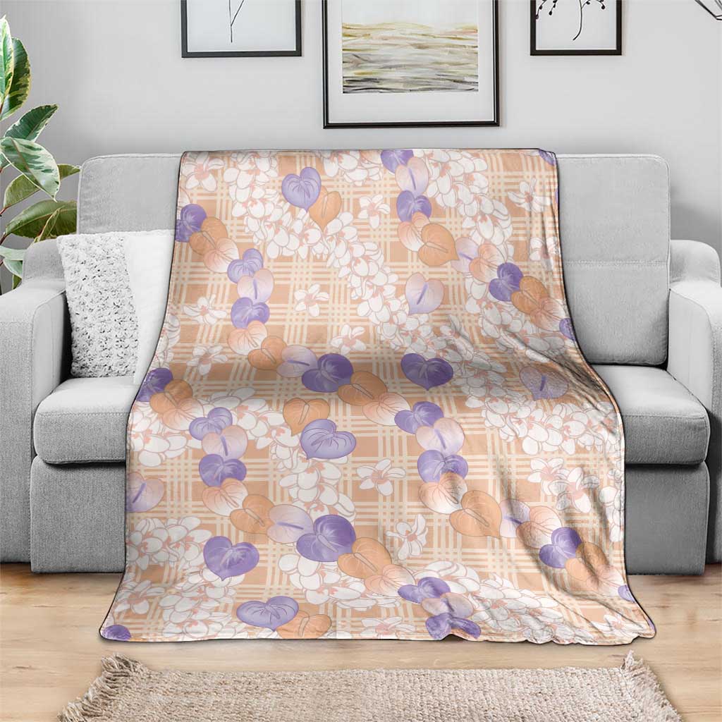 Anthurium Plumeria Lei Pastel Blanket Orange Hawaiian Splendid Palaka LT01 - Polynesian Pride