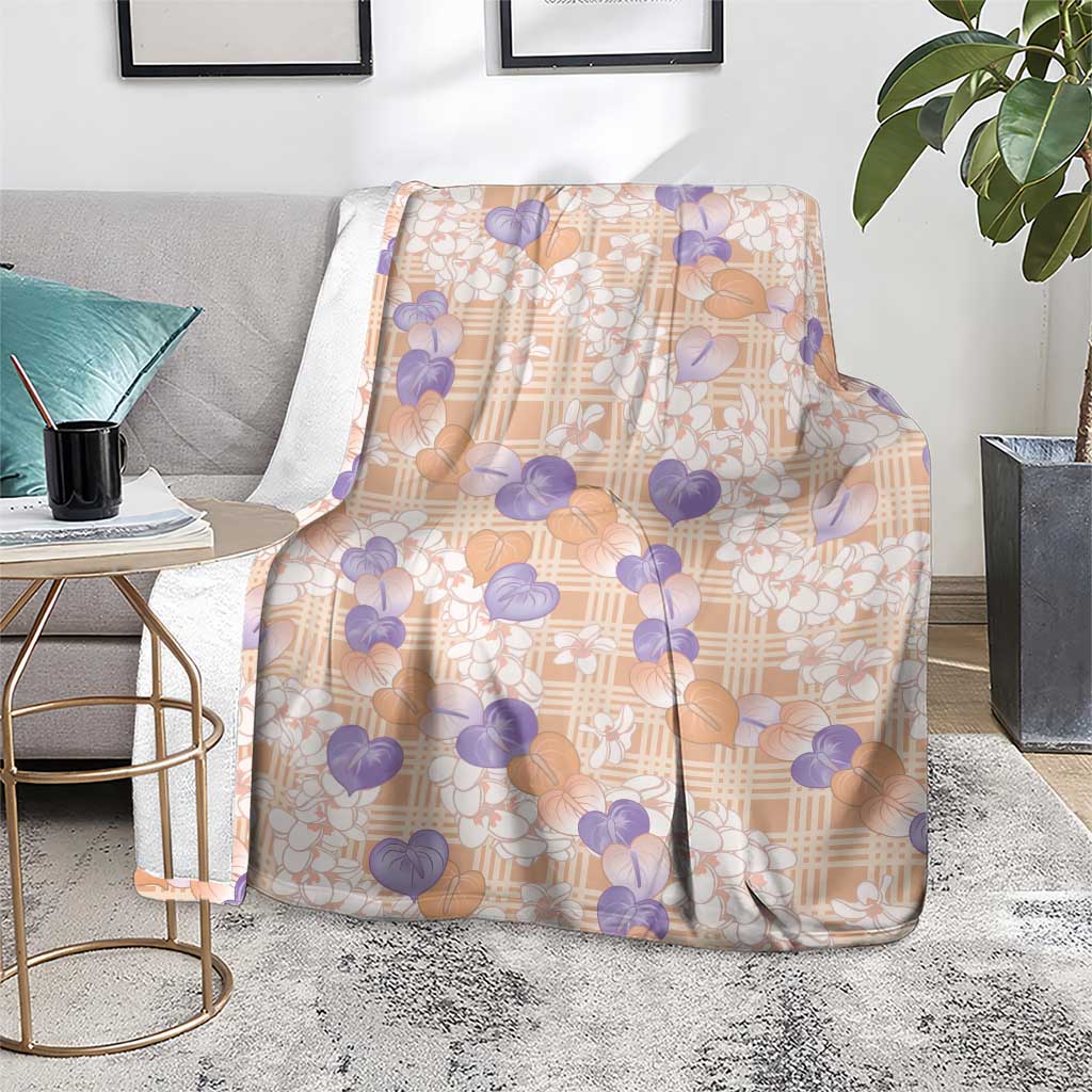 Anthurium Plumeria Lei Pastel Blanket Orange Hawaiian Splendid Palaka LT01 - Polynesian Pride