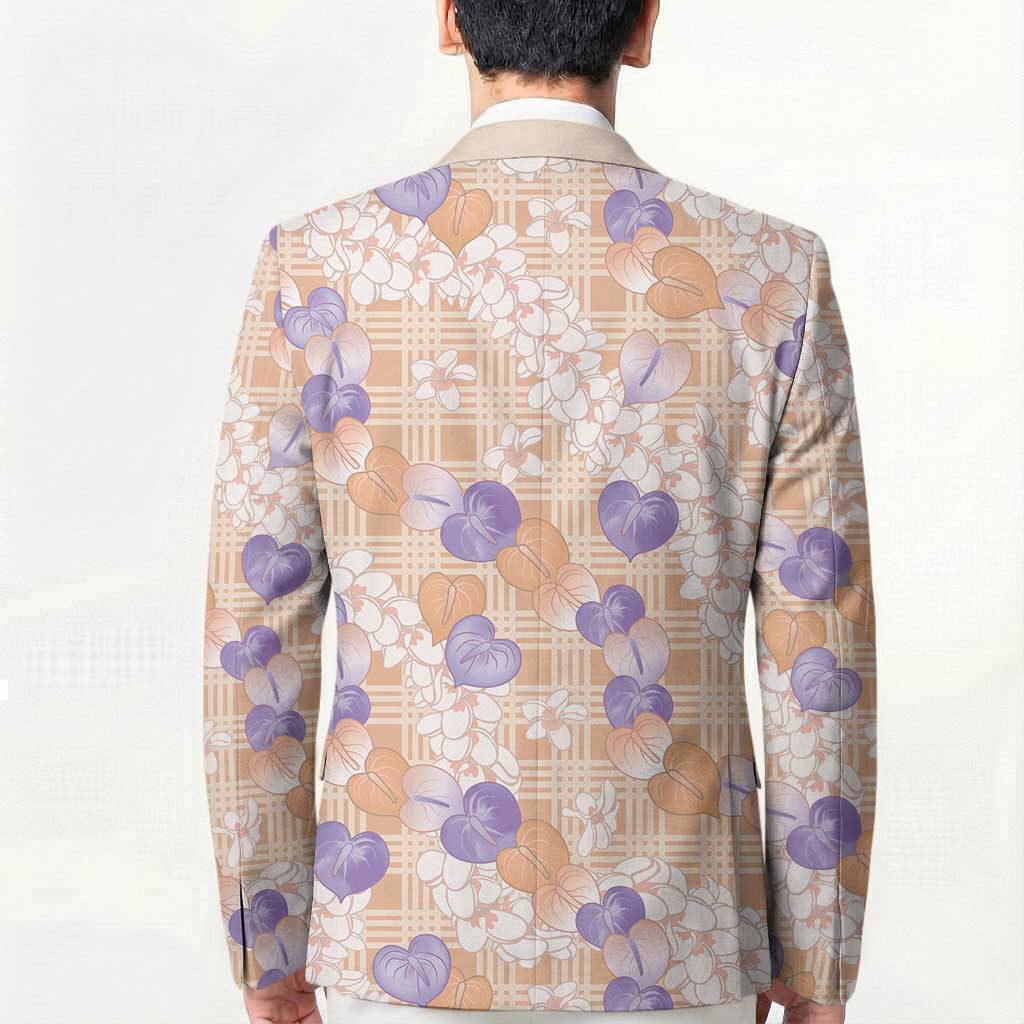 Anthurium Plumeria Lei Pastel Blazer Orange Hawaiian Splendid Palaka LT01 - Polynesian Pride