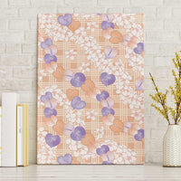 Anthurium Plumeria Lei Pastel Canvas Wall Art Orange Hawaiian Splendid Palaka LT01 Without Frame Orange - Polynesian Pride