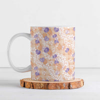 Anthurium Plumeria Lei Pastel Ceramic Mug Orange Hawaiian Splendid Palaka LT01 Orange - Polynesian Pride