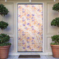 Anthurium Plumeria Lei Pastel Door Cover Orange Hawaiian Splendid Palaka LT01 Orange - Polynesian Pride