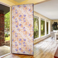 Anthurium Plumeria Lei Pastel Door Cover Orange Hawaiian Splendid Palaka LT01 - Polynesian Pride