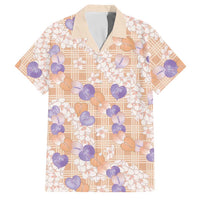 Anthurium Plumeria Lei Pastel Family Matching Puletasi and Hawaiian Shirt Orange Hawaiian Splendid Palaka