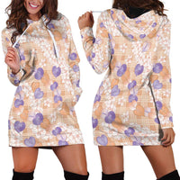 Anthurium Plumeria Lei Pastel Hoodie Dress Orange Hawaiian Splendid Palaka