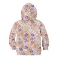 Anthurium Plumeria Lei Pastel Kid Hoodie Orange Hawaiian Splendid Palaka LT01 - Polynesian Pride