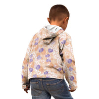Anthurium Plumeria Lei Pastel Kid Hoodie Orange Hawaiian Splendid Palaka LT01 - Polynesian Pride