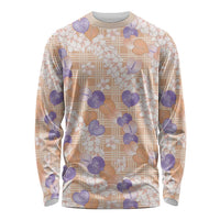 Anthurium Plumeria Lei Pastel Long Sleeve Shirt Orange Hawaiian Splendid Palaka LT01 Unisex Orange - Polynesian Pride