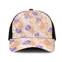 Anthurium Plumeria Lei Pastel Mesh Trucker Cap Orange Hawaiian Splendid Palaka LT01 One Size Black Orange - Polynesian Pride