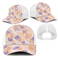 Anthurium Plumeria Lei Pastel Mesh Trucker Cap Orange Hawaiian Splendid Palaka LT01 - Polynesian Pride
