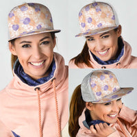 Anthurium Plumeria Lei Pastel Mesh Trucker Cap Orange Hawaiian Splendid Palaka LT01 - Polynesian Pride