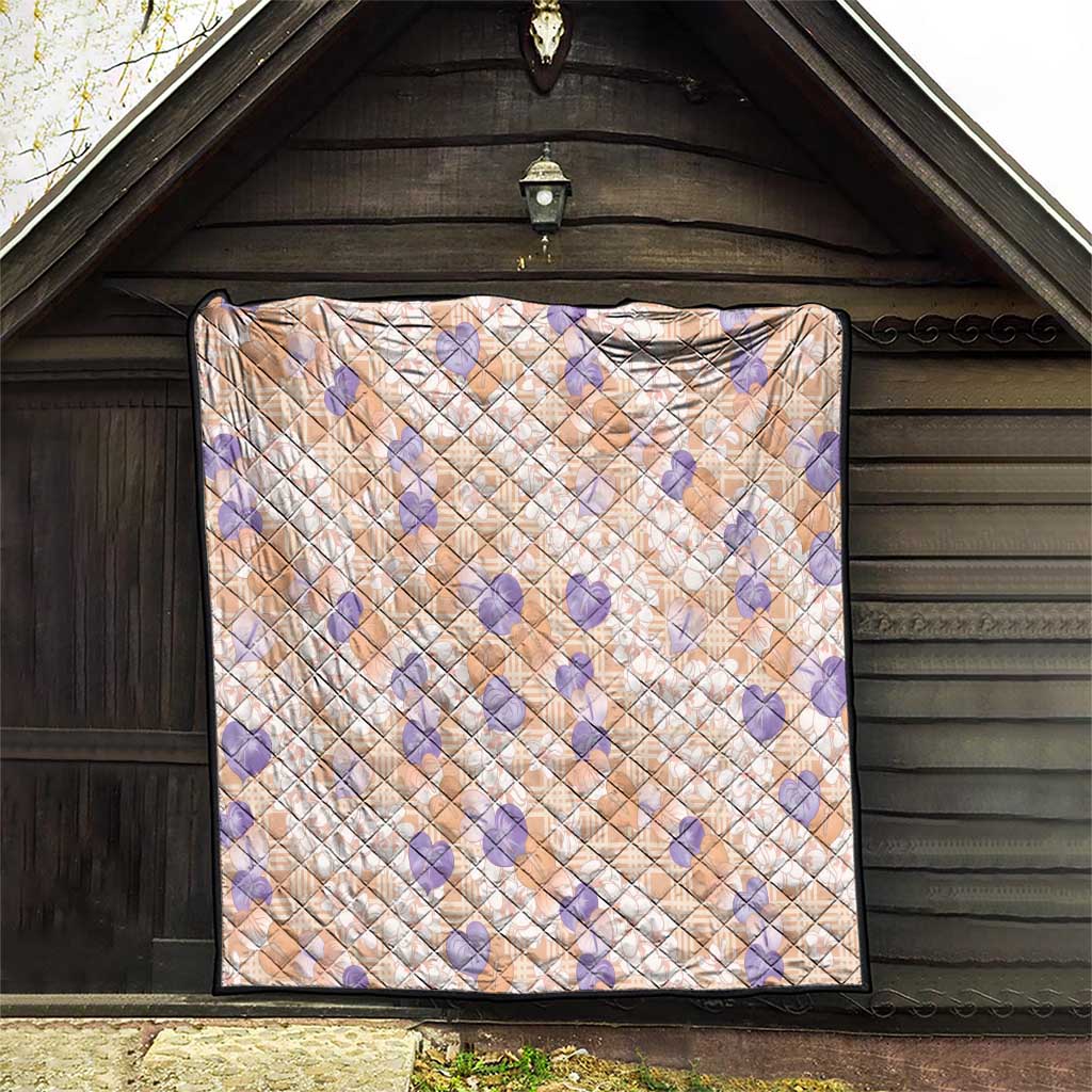 Anthurium Plumeria Lei Pastel Quilt Orange Hawaiian Splendid Palaka LT01 - Polynesian Pride