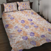 Anthurium Plumeria Lei Pastel Quilt Bed Set Orange Hawaiian Splendid Palaka LT01 Orange - Polynesian Pride