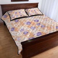 Anthurium Plumeria Lei Pastel Quilt Bed Set Orange Hawaiian Splendid Palaka LT01 - Polynesian Pride