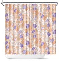 Anthurium Plumeria Lei Pastel Shower Curtain Orange Hawaiian Splendid Palaka LT01 Orange - Polynesian Pride