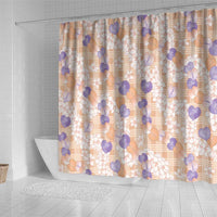 Anthurium Plumeria Lei Pastel Shower Curtain Orange Hawaiian Splendid Palaka LT01 - Polynesian Pride