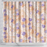 Anthurium Plumeria Lei Pastel Shower Curtain Orange Hawaiian Splendid Palaka LT01 - Polynesian Pride