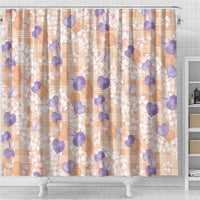 Anthurium Plumeria Lei Pastel Shower Curtain Orange Hawaiian Splendid Palaka LT01 - Polynesian Pride