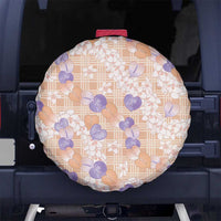 Anthurium Plumeria Lei Pastel Spare Tire Cover Orange Hawaiian Splendid Palaka LT01 No hole Orange - Polynesian Pride