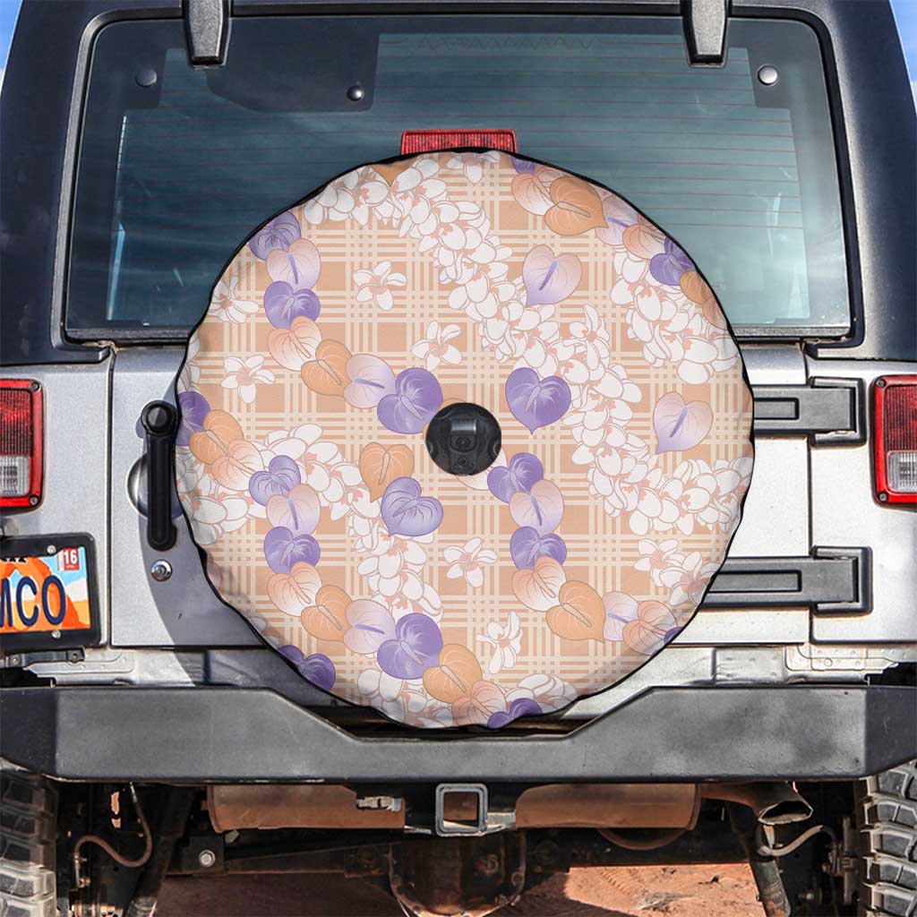 Anthurium Plumeria Lei Pastel Spare Tire Cover Orange Hawaiian Splendid Palaka LT01 Orange - Polynesian Pride