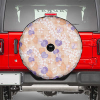 Anthurium Plumeria Lei Pastel Spare Tire Cover Orange Hawaiian Splendid Palaka LT01 - Polynesian Pride