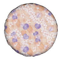 Anthurium Plumeria Lei Pastel Spare Tire Cover Orange Hawaiian Splendid Palaka LT01 - Polynesian Pride
