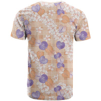 Anthurium Plumeria Lei Pastel T Shirt Orange Hawaiian Splendid Palaka LT01 - Polynesian Pride