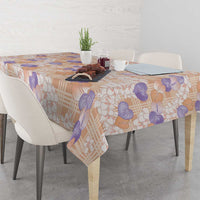 Anthurium Plumeria Lei Pastel Tablecloth Orange Hawaiian Splendid Palaka LT01 - Polynesian Pride