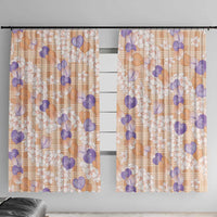 Anthurium Plumeria Lei Pastel Window Curtain Orange Hawaiian Splendid Palaka